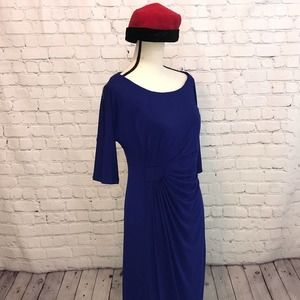 Connected Apparel Split Shoulder Mid Sized Dress